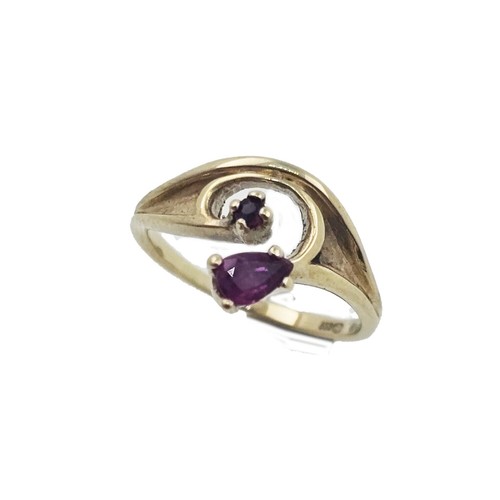 Rubin ring 333 gold kt - ring, 8