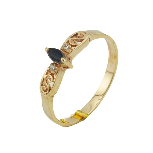 Diamant saphir gold - ring, 333