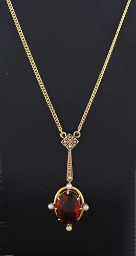 Antikes collier citrin perlen - antikes,