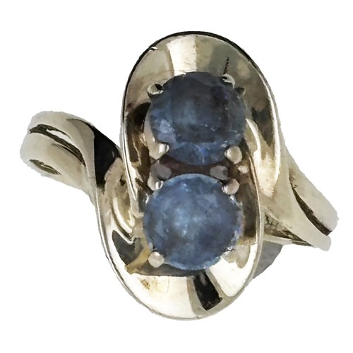 Blautopas ring 333 gold kt - blautopas,